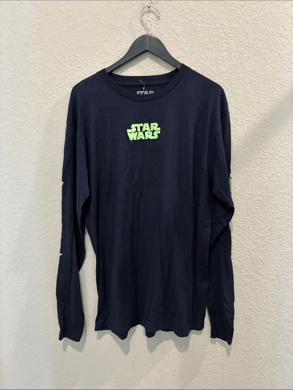 Star Wars Black Long Sleeve Tee with Neon Green Logo